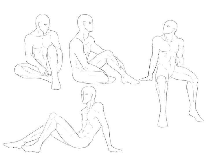736x563 Drawing Anatomy Pack For Free Download - Sitting Drawing