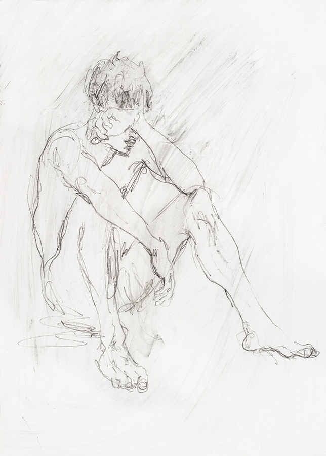 644x900 Drawings Peter Mennim - Sitting Drawing
