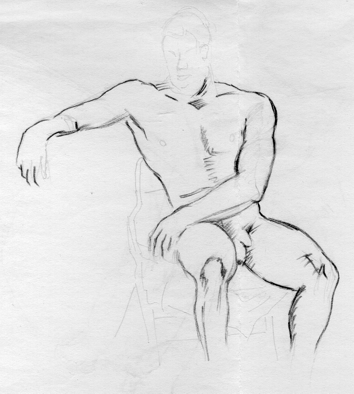 1174x1306 Figure Drawing Man Sitting - Sitting Drawing