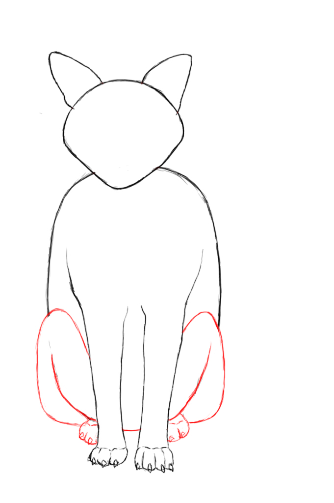 681x1024 How To Draw A Fox - Sitting Fox Drawing