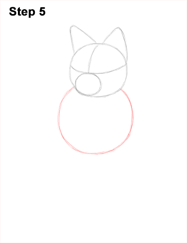 386x500 How To Draw A Fox - Sitting Fox Drawing