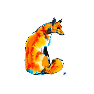 300x300 Sitting Fox Painting - Sitting Fox Drawing