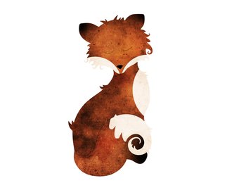 340x270 Sitting Fox Drawing Etsy - Sitting Fox Drawing