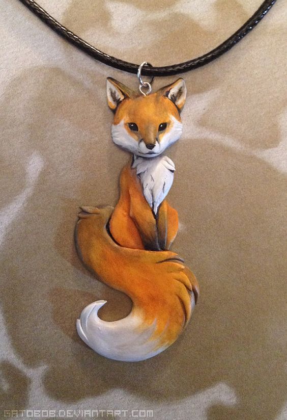 564x824 Sitting Fox Necklace - Sitting Fox Drawing