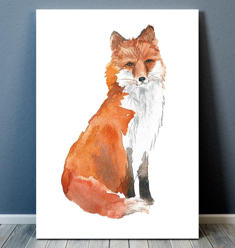 800x842 Animal Art - Sitting Fox Drawing