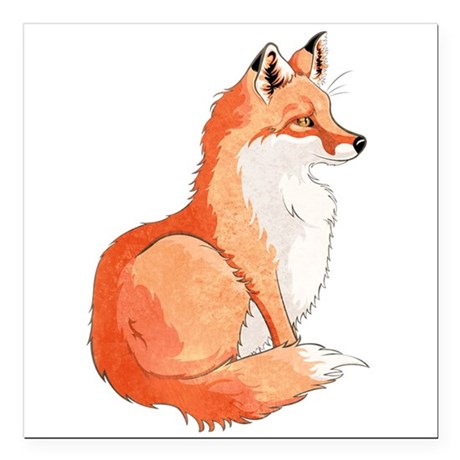 460x460 cute sitting fox car magnets - Sitting Fox Drawing