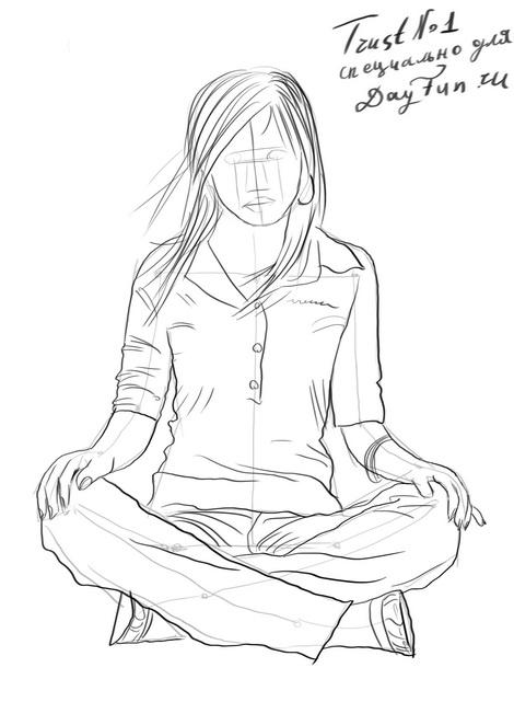 470x641 How To Draw A Sitting Girl Step - Sitting Girl Drawing