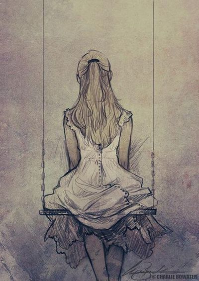 400x565 Girl - Sitting Girl Drawing