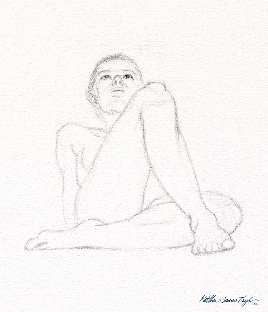 859x1000 Graphite Pencil Life Drawing Tricks - Sitting Girl Drawing