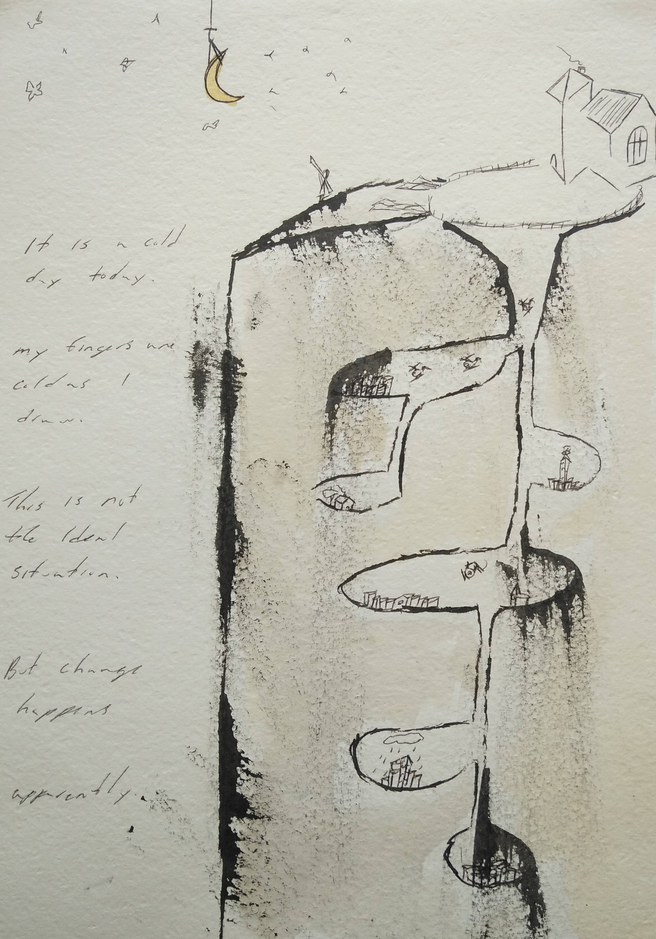 2096x3000 This Is Not The Ideal Situation Original Drawing Pen And Ink Etsy - Situation Drawing