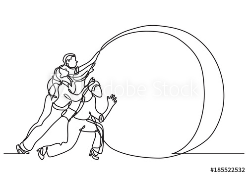 500x354 Continuous Line Drawing Of Business Situation - Situation Drawing