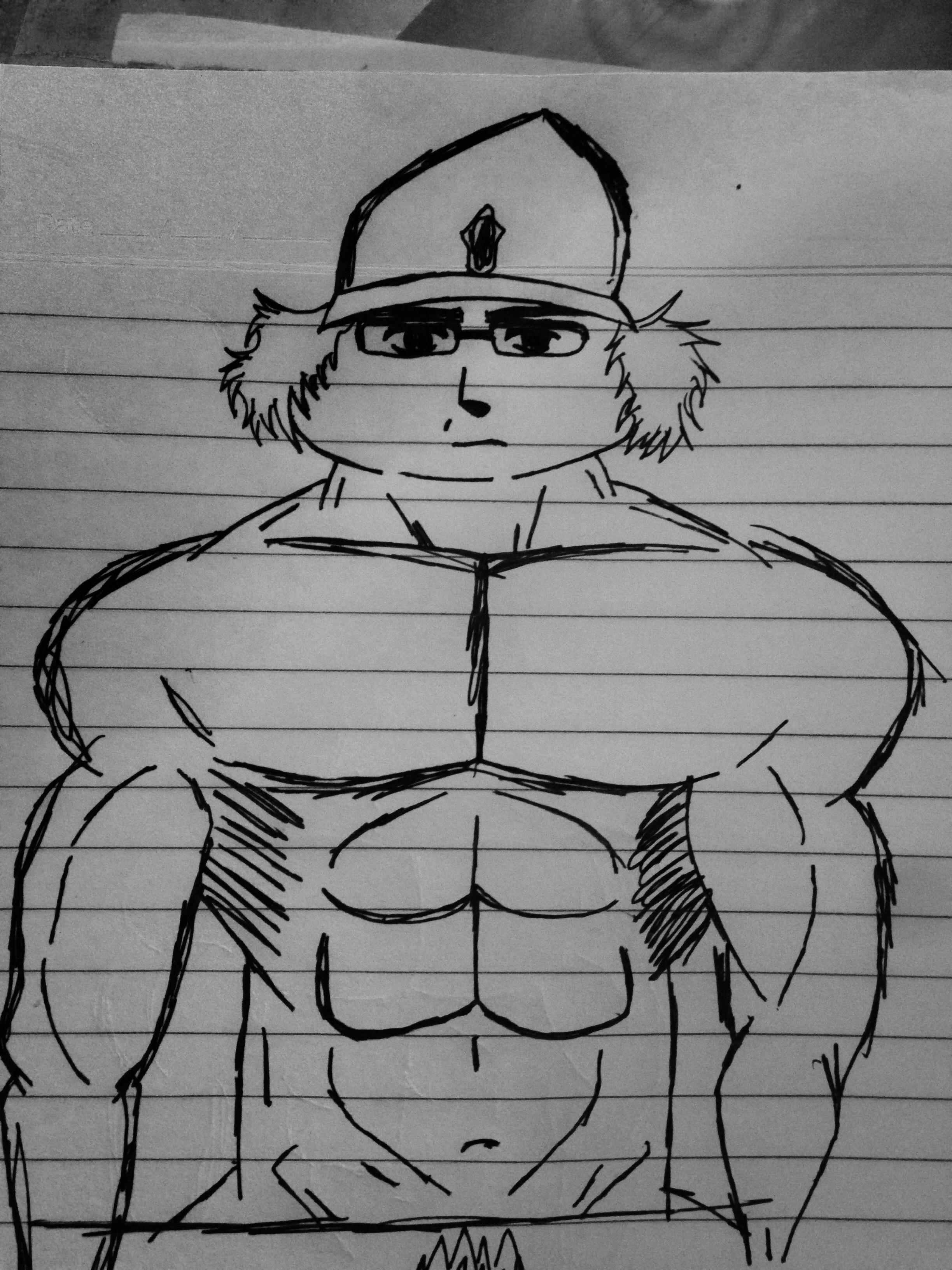 2448x3264 drawing shredded daru - Six Pack Abs Drawing