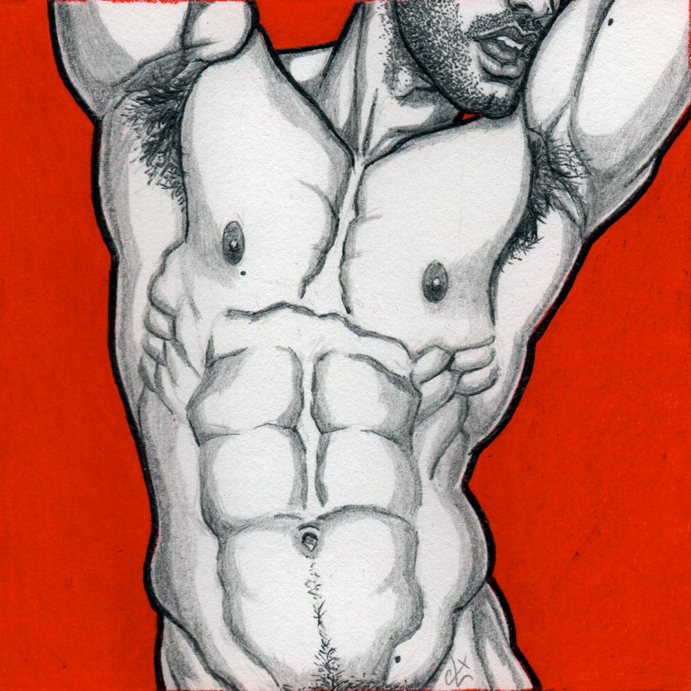 Art Of Clx On Twitter - Six Pack Abs Drawing. 