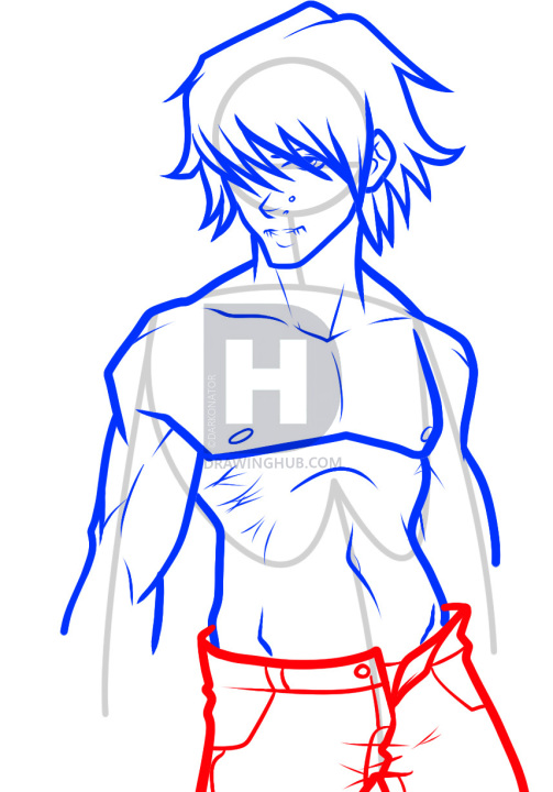 How To Draw A Hot Guy, Hot Guy, Step - Six Pack Drawing. 