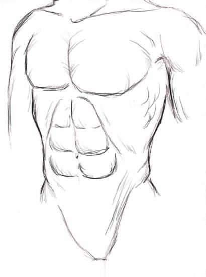 410x552 how to draw anime bodies - Six Pack Drawing