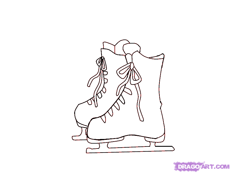 800x600 how to draw ice skates, step - Skate Drawing