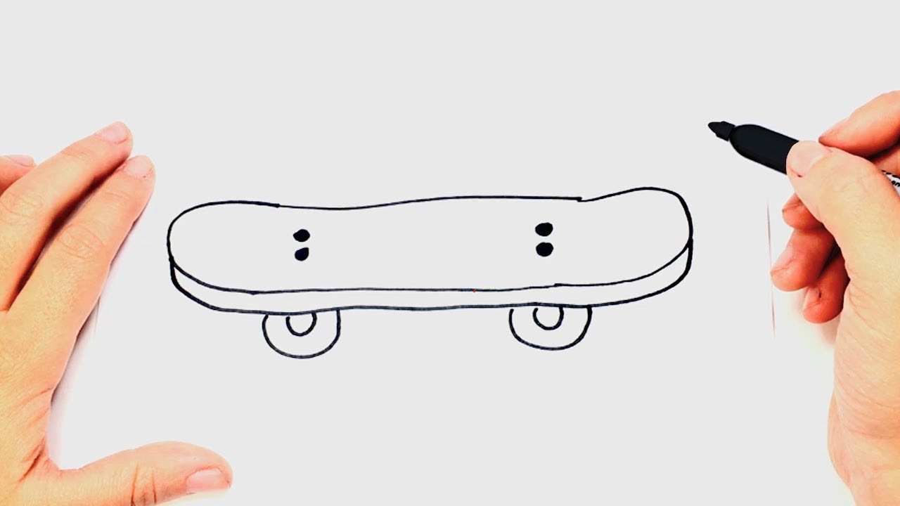 1280x720 how to draw a skate board step - Skate Drawing