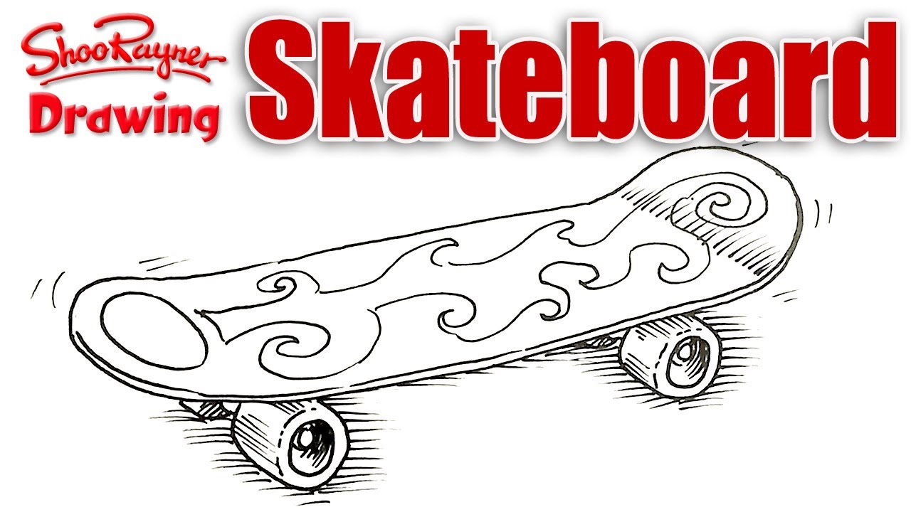 1280x720 how to draw a skateboard - Skate Drawing