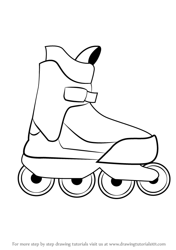 597x844 learn how to draw roller skates - Skate Drawing