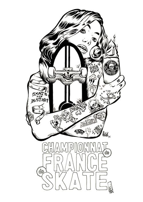 500x707 hetok nice skate drawing - Skate Drawing