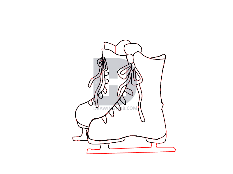 800x600 how to draw ice skates, step - Skate Drawing