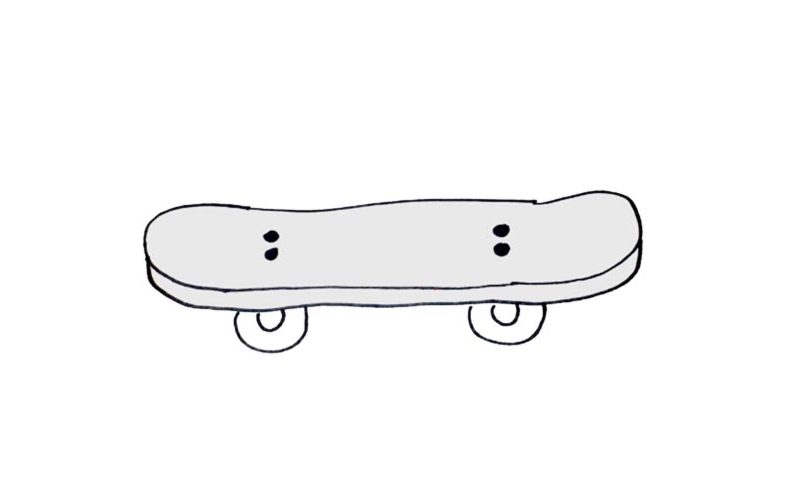 800x480 how to draw a skateboard - Skateboard Drawing