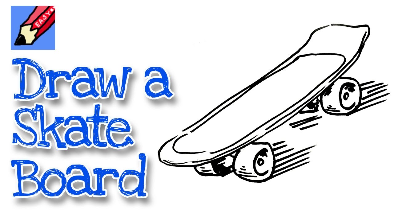1280x720 how to draw a skateboard real easy - Skateboard Drawing
