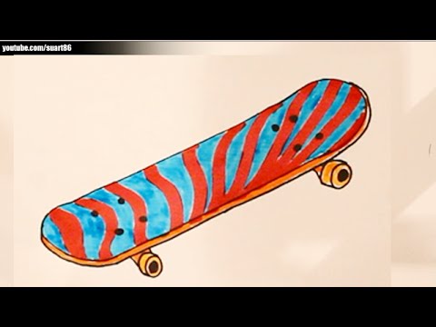 480x360 how to draw a skateboard - Skateboard Drawing