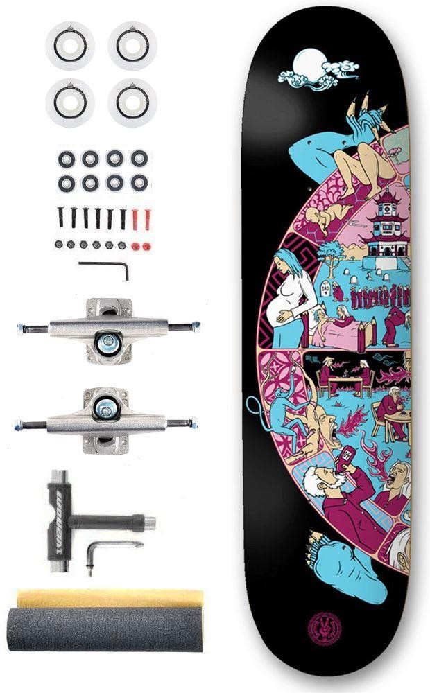 620x1000 drawing boards wheel of life x bullet custom complete skateboard - Skateboard Drawing