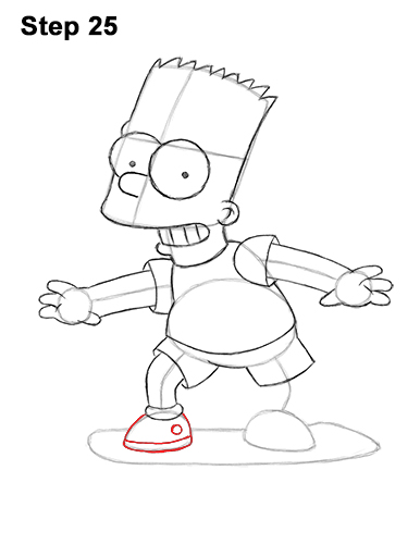 386x500 how to draw bart simpson - Skateboard Drawing Pictures