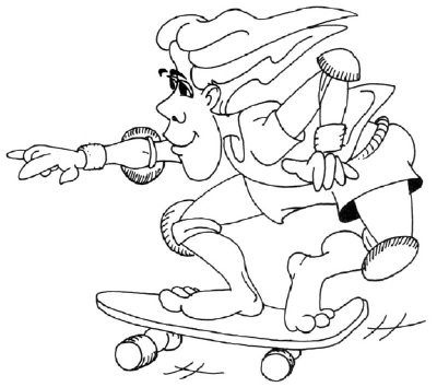 400x354 how to draw a cartoon skateboarder howstuffworks - Skateboard Drawing Pictures