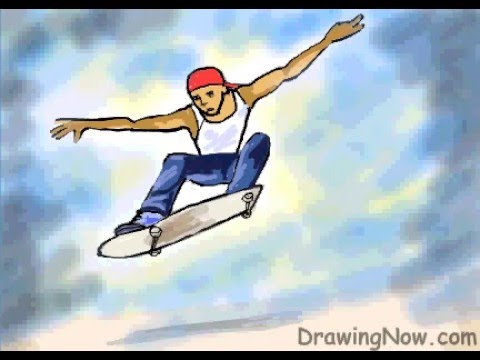 480x360 how to draw a skateboarder - Skateboard Drawing Pictures
