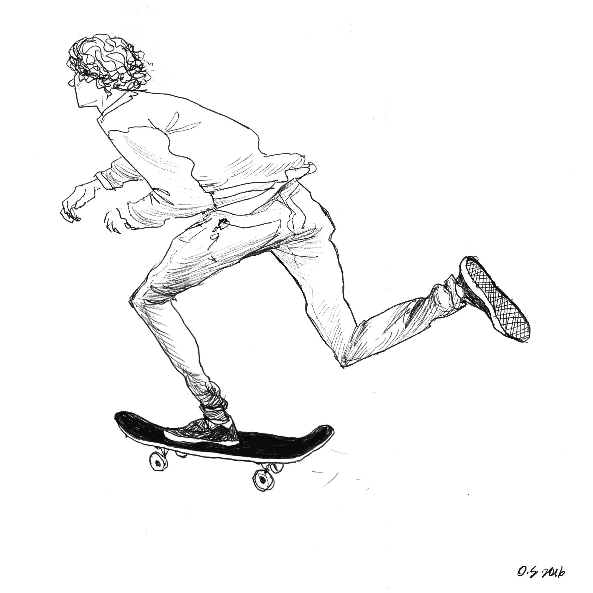 2011x2011 sketchbook skate illustration longbaord - Skateboard Drawing Pictures