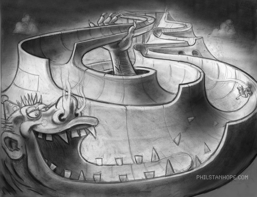 1080x829 painting waves fantasy skate park pencil drawings - Skatepark Drawing