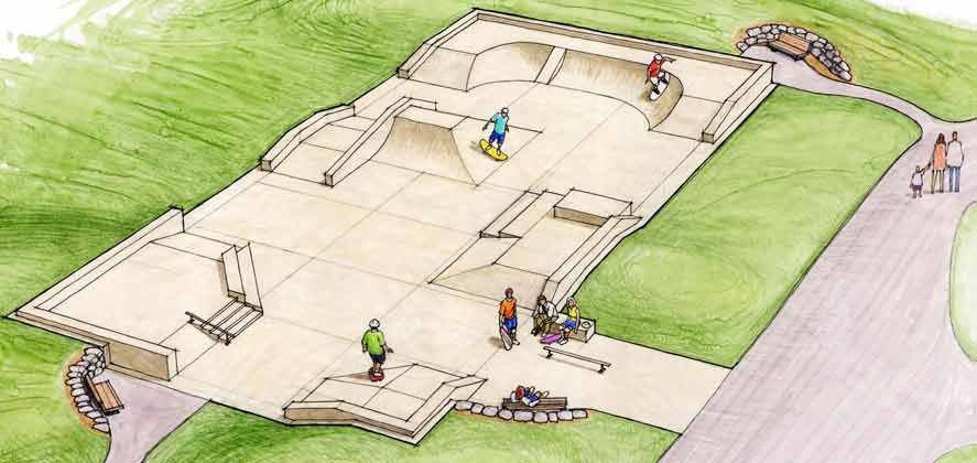 887x420 skating park drawing - Skatepark Drawing