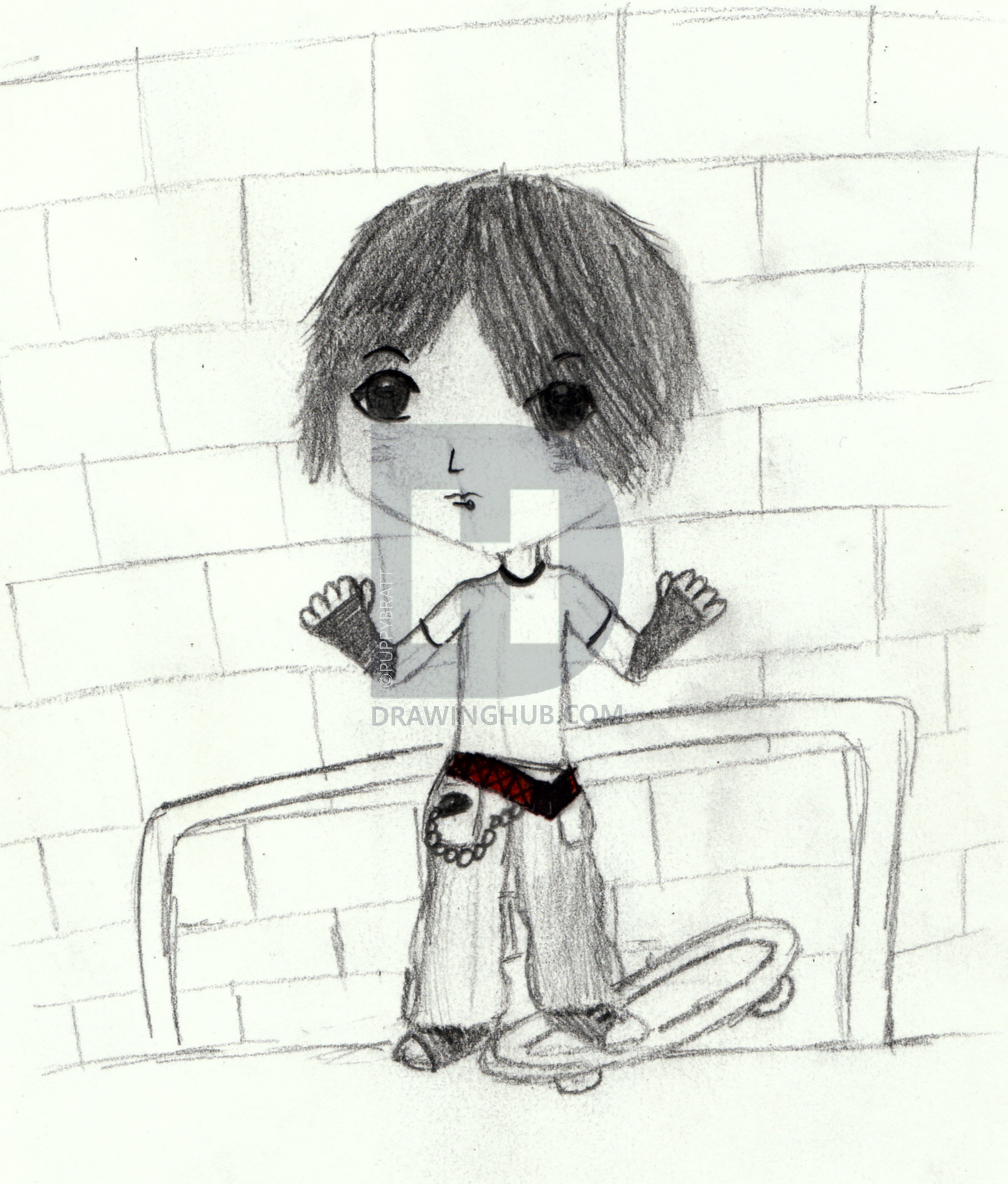 1813x2130 skater boy chibi drawing - Skater Boy Drawing