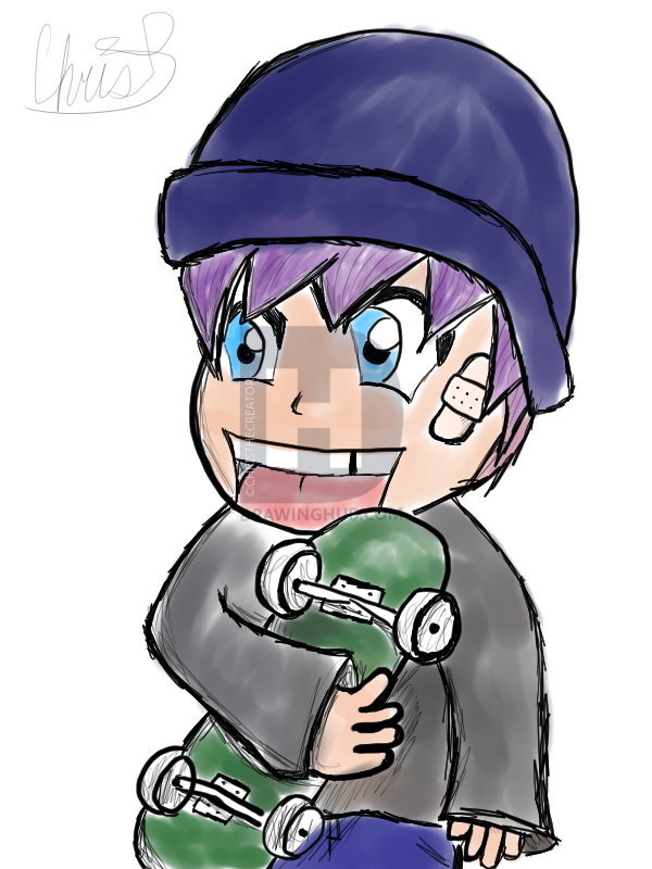600x800 skater chibi boy drawing - Skater Boy Drawing