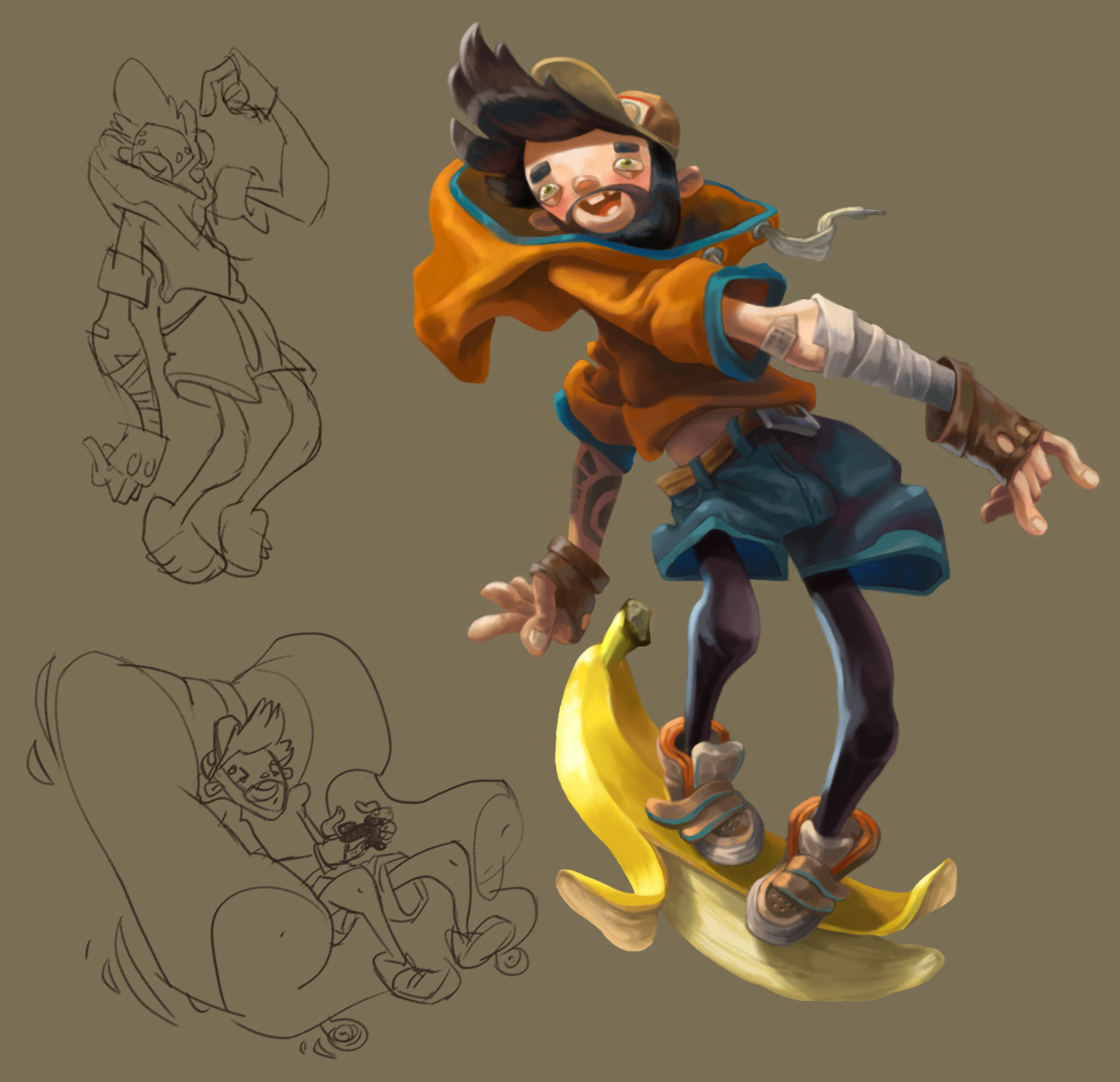 1242x1200  - Skater Boy Drawing