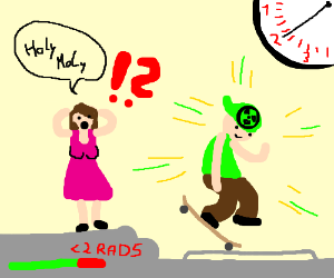 300x250 pink dress girl is impressed - Skater Boy Drawing