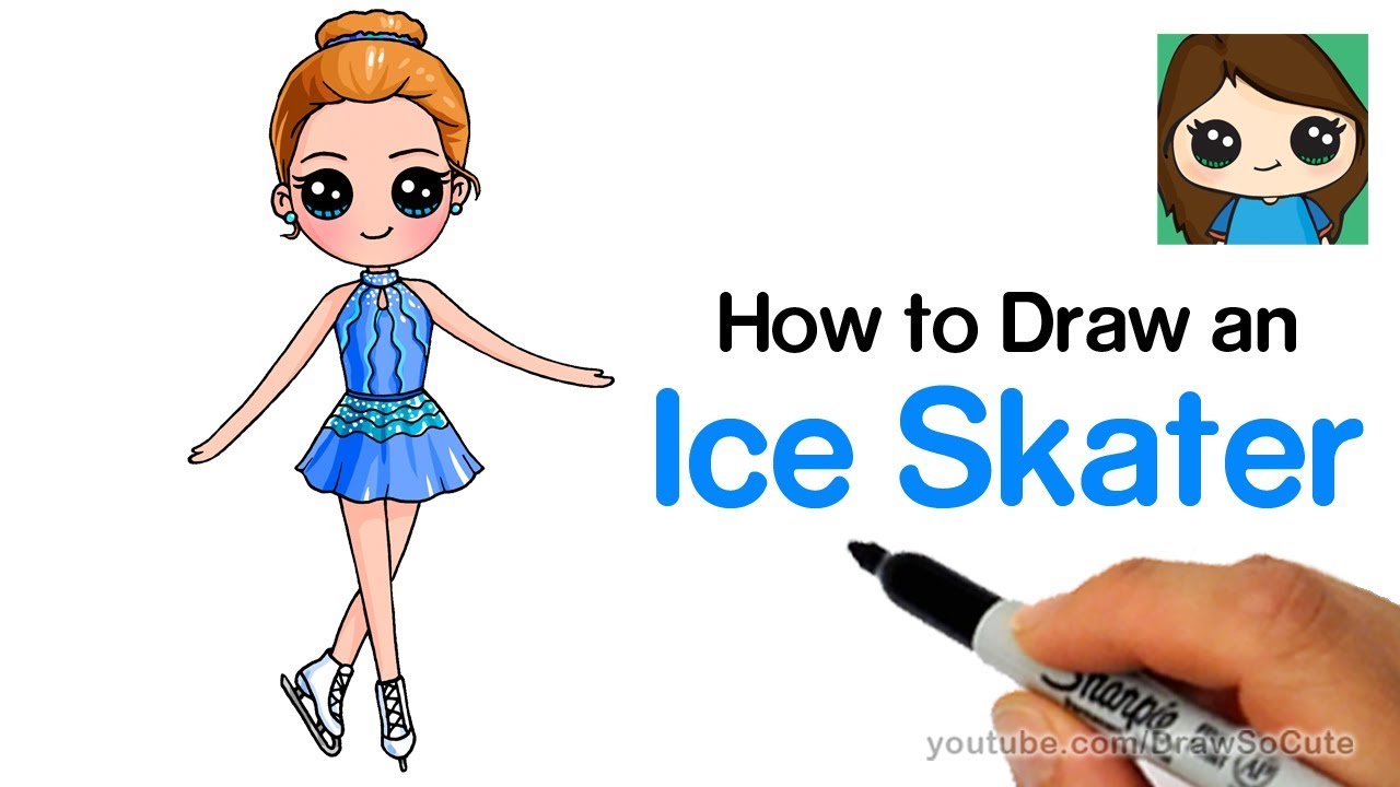 1280x720 how to draw an ice skater olympic figure skating - Skater Girl Drawing