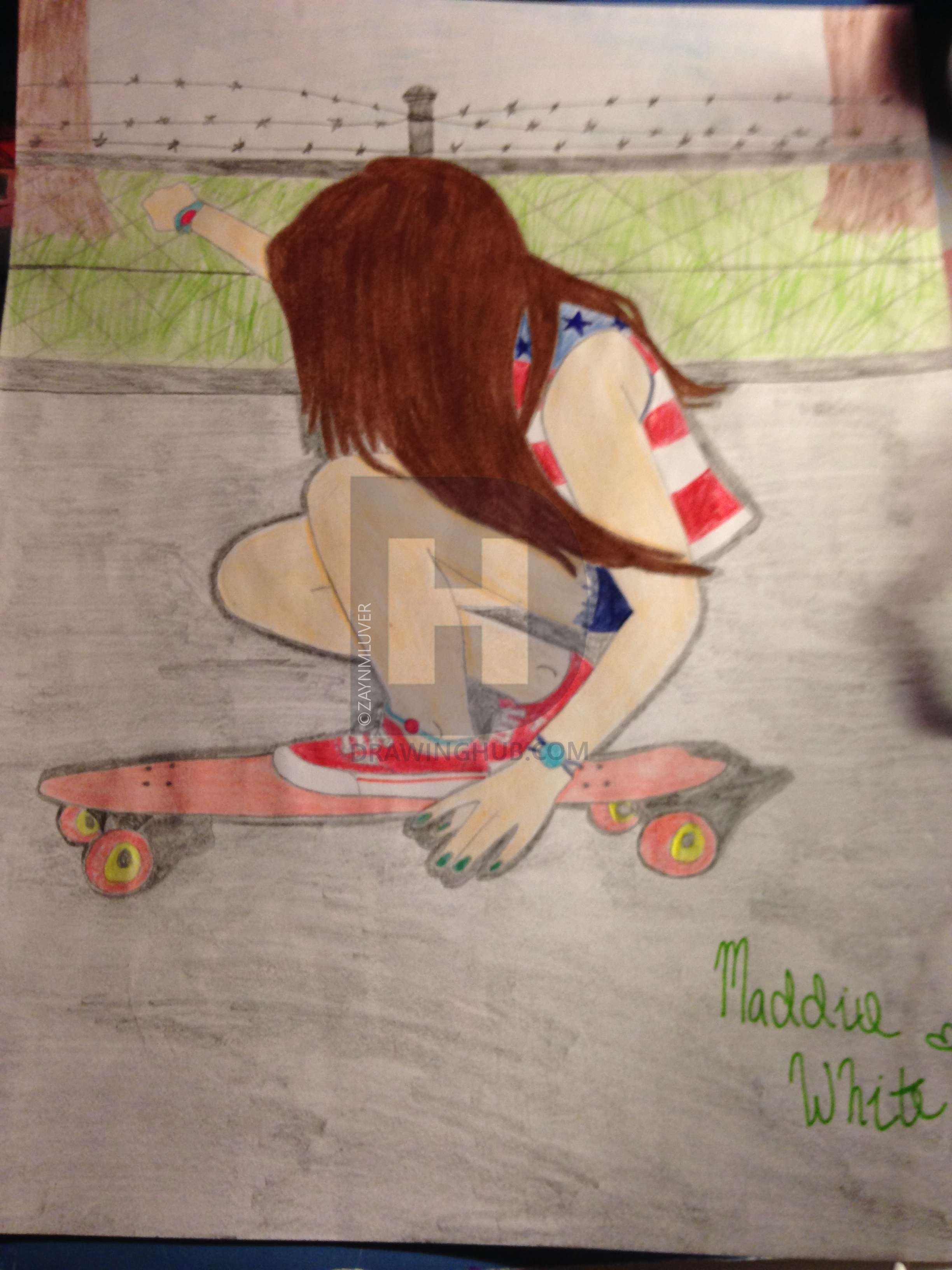 2448x3264 skater girl drawing - Skater Girl Drawing