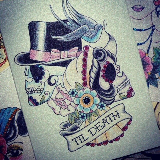 640x640 now available to buy - Skeleton Bride And Groom Drawing