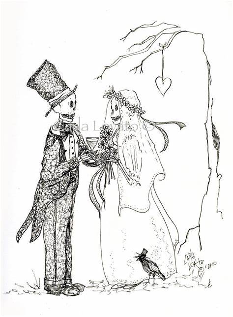 474x644 skeleton bride and groom drawing gtgt - Skeleton Bride And Groom Drawing