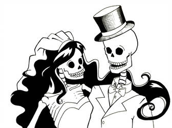 336x250 skeleton bride and groom - Skeleton Bride And Groom Drawing