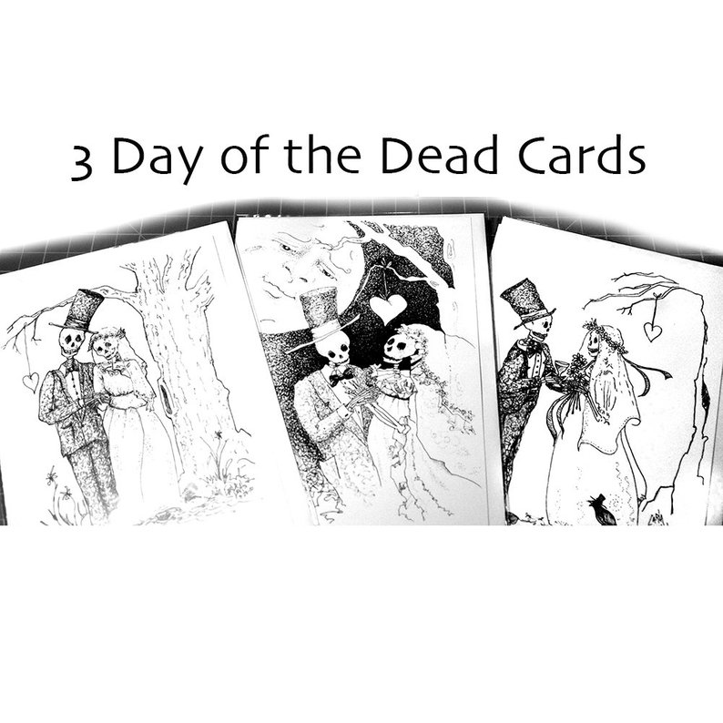 794x794 Skeleton Wedding Day Of The Dead Pen And Ink Drawing X Etsy - Skeleton Bride And Groom Drawing