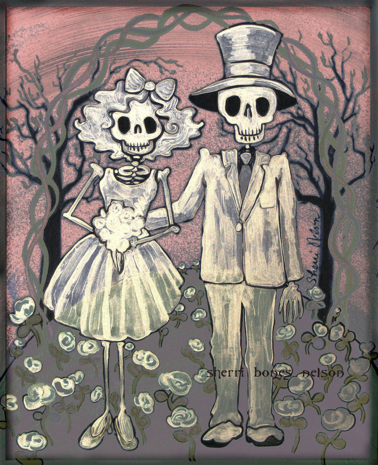 Skeleton Bride And Groom Drawing at Explore