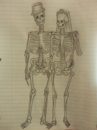 320x427 Cute Skeleton Couple! Yay - Skeleton Couple Drawing