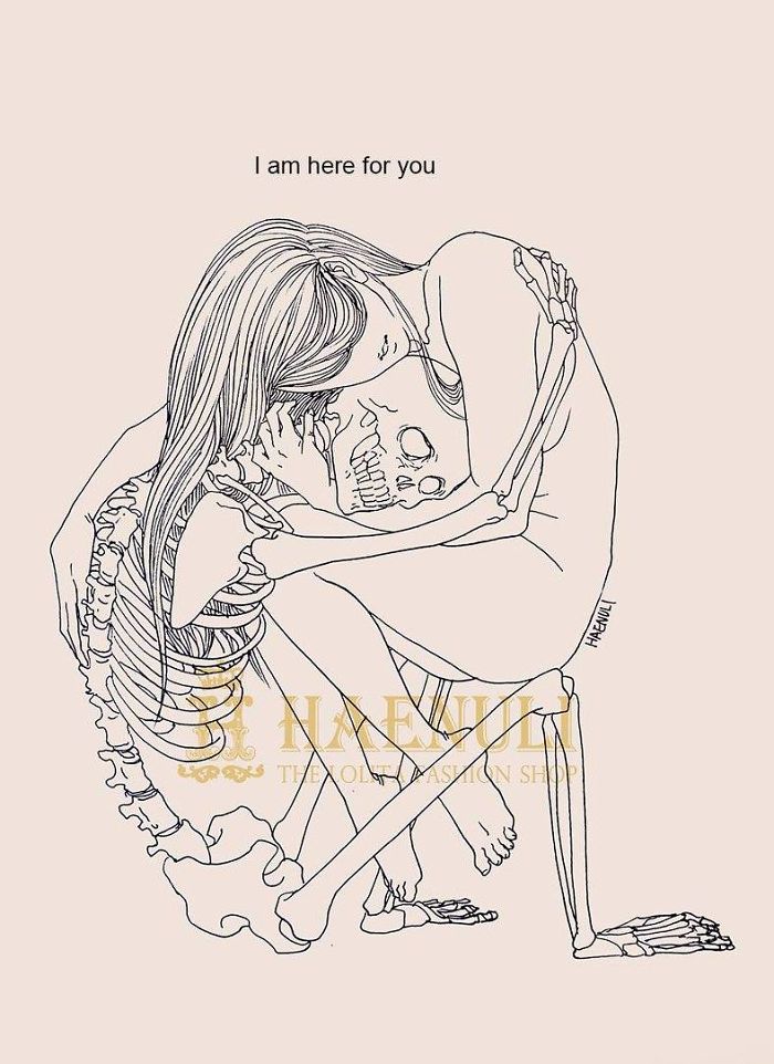 700x962 death inspired love comics that i create to cope with my - Skeleton Couple Drawing