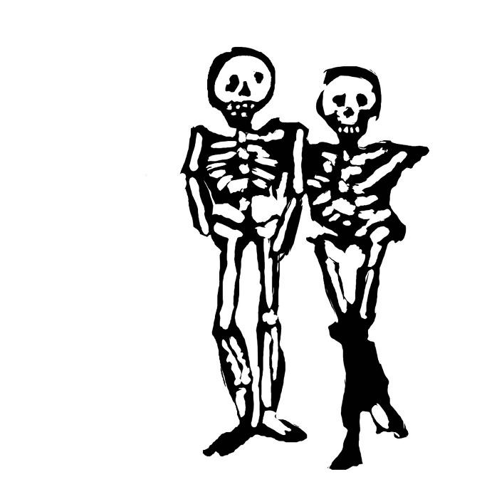 670x670 Skeleton Couple - Skeleton Couple Drawing