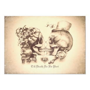 307x307 Skeleton Couple Invitations Zazzle - Skeleton Couple Drawing